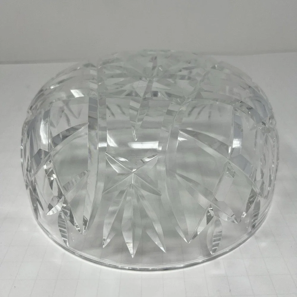 Crystal Impression Glass Fruit Bowl Clear Decorative Serving Dish Elegant Center